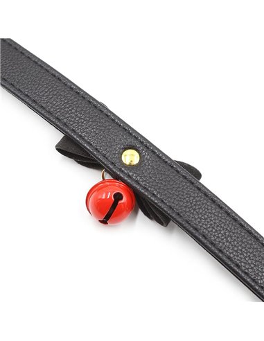 Collar con Lazo y Cascabel 44 cm Negro/Rojo
