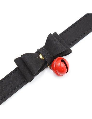 Collar con Lazo y Cascabel 44 cm Negro/Rojo