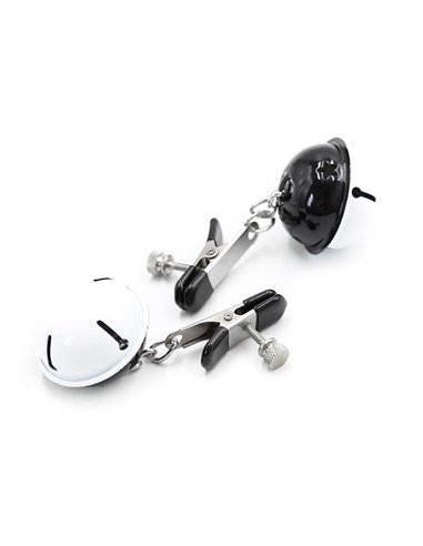 Pinzas para Pezones con Cascabeles Blanco/Negro