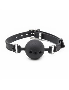 Mordaza de Bola Transpirable de Silicona 4,5 cm Talla M Negro 2