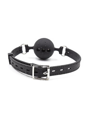 Mordaza de Bola Transpirable de Silicona 4,5 cm Talla M Negro