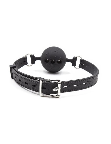 Mordaza de Bola Transpirable de Silicona 4,5 cm Talla M Negro