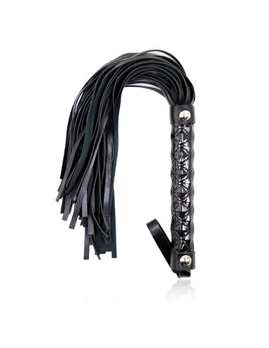 Flogger Patrón de Diamante y Mango de Metal 39 cm Negro