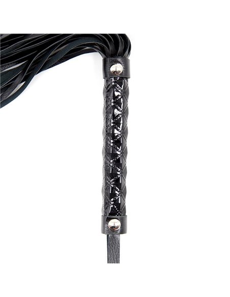 Flogger Patrón de Diamante y Mango de Metal 39 cm Negro