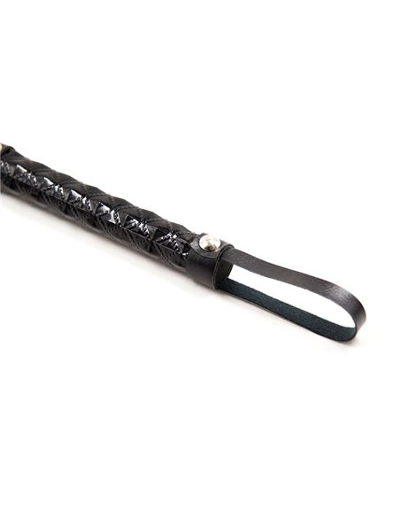 Flogger Patrón de Diamante y Mango de Metal 39 cm Negro