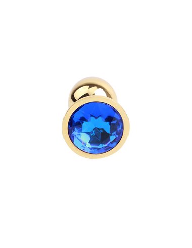Plug Anal Dorado con Gema Azul