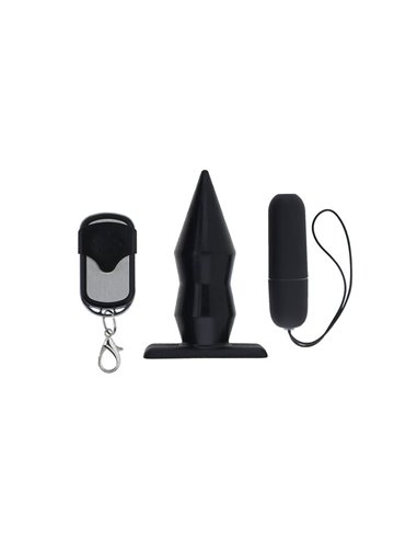 Plug Anal con Vibración y Control Remoto Negro