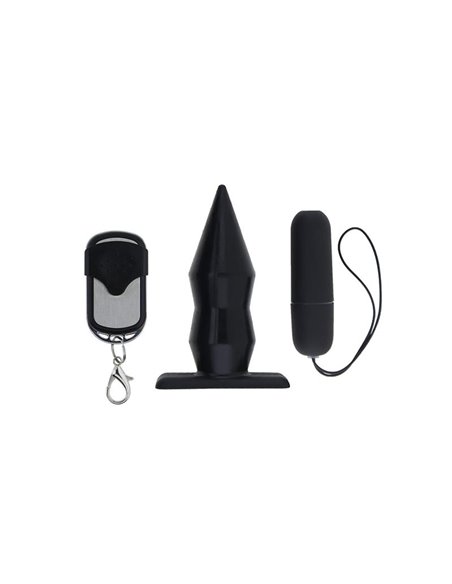 Plug Anal con Vibración y Control Remoto Negro