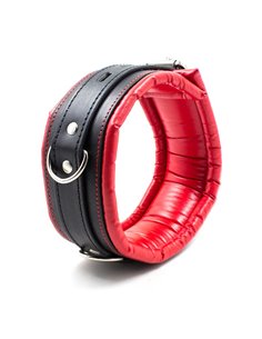 Collar con Correa de Metal e Interior Acolchado Negro/Rojo 2