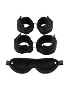 Set de Esposas Manos y Pies Negro