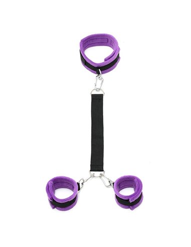 Collar y Esposas con Correas Ajustables  Púrpura
