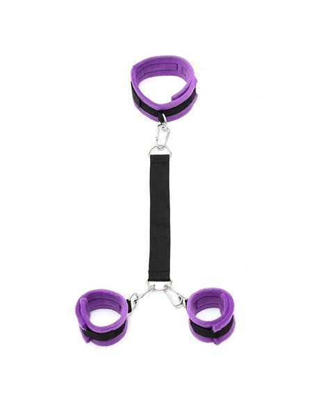 Collar y Esposas con Correas Ajustables  Púrpura