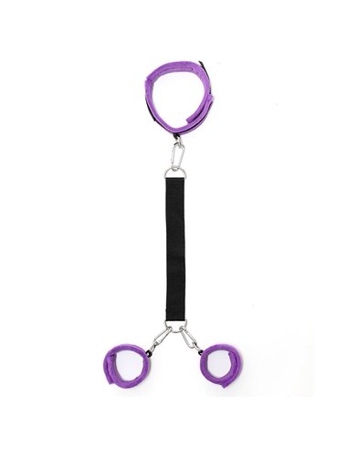 Collar y Esposas con Correas Ajustables  Púrpura