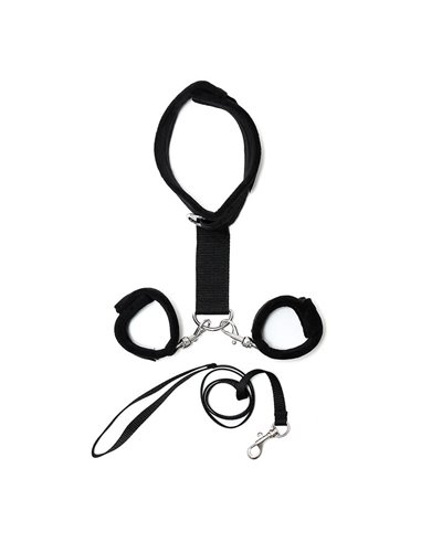 Collar y Esposas Desmontables  Negro Ajustables