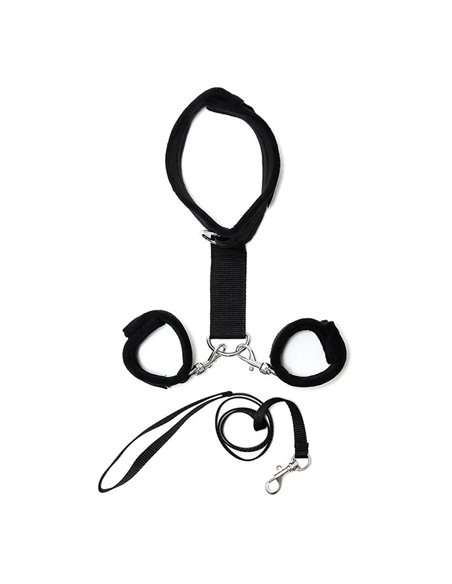 Collar y Esposas Desmontables  Negro Ajustables