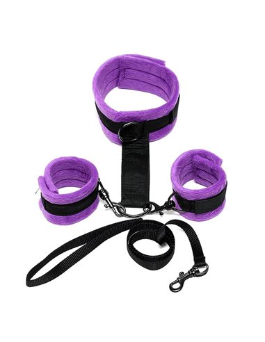 Collar y Esposas  Desmontable Púrpura Ajustable