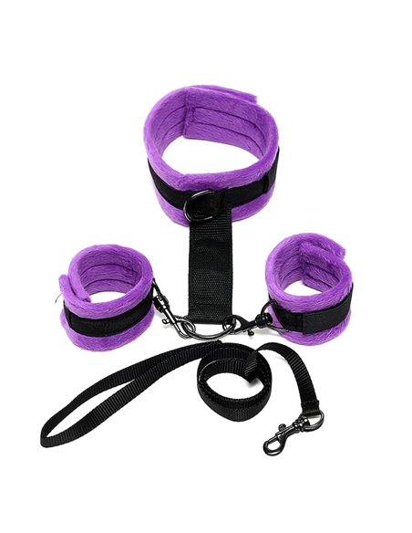 Collar y Esposas  Desmontable Púrpura Ajustable