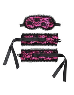 Esposas y Máscara Buslesque Rosa