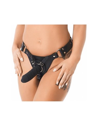 Arnés Ajustable de Cuero con 3 Anillos