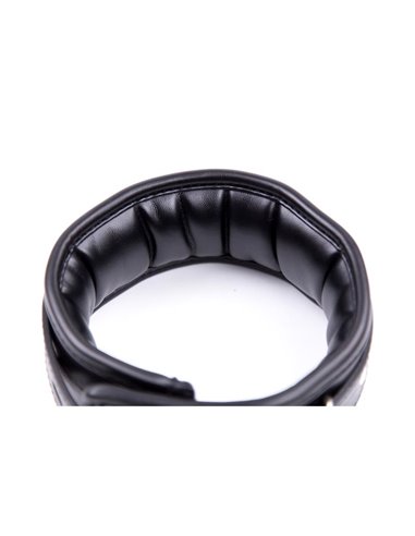 Collar con Correa de Metal e Interior Acolchado Negro