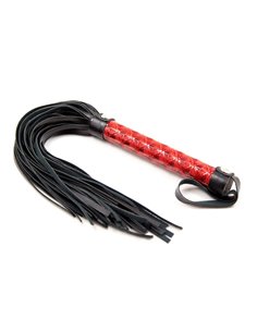 Flogger Patron de Diamante y Mango de Metal 39 cm Rojo 2