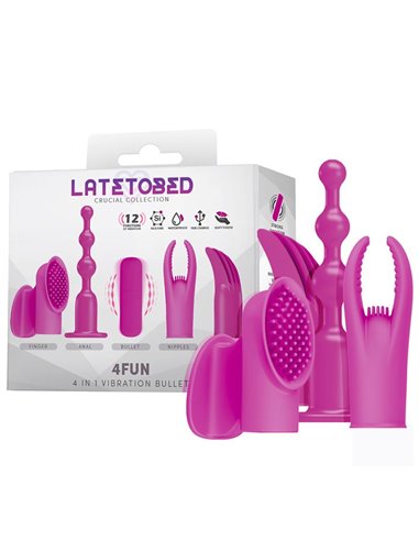 4Fun Bala Vibrador y 4 Fundas USB Impermeable Silicona