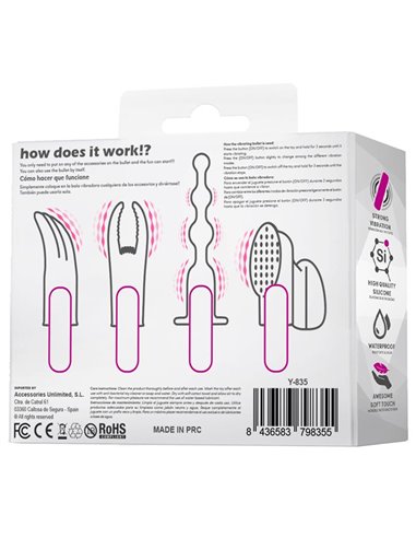 4Fun Bala Vibrador y 4 Fundas USB Impermeable Silicona
