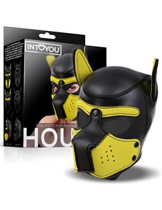 Hound Máscara de Perro Neopreno Hocico Extraíble Negro/Amarillo Talla Única