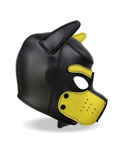 Hound Máscara de Perro Neopreno Hocico Extraíble Negro/Amarillo Talla Única