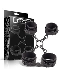 Set de Esposas para Tobillos y Muñecas Cuero Vegano