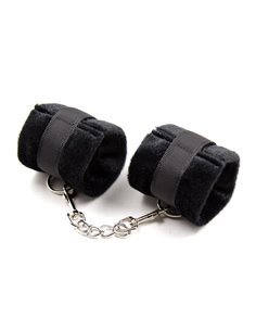 Esposas de Tela con Velcro para Muñecas con Pelo Largo Negro