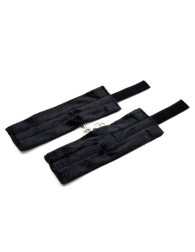 Esposas de Tela con Velcro para Muñecas con Pelo Largo Negro