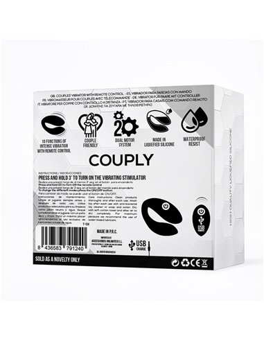 Couply Juguete para Parejas con Control Remoto USB Unibody Silicona Líquida
