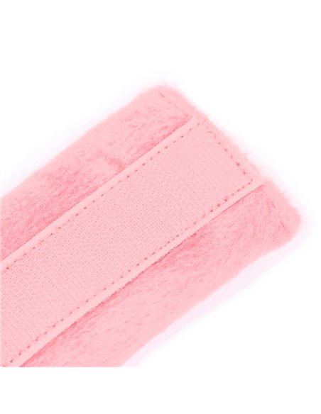 Esposas de Tela con Velcro para Muñecas con Pelo Largo Rosa
