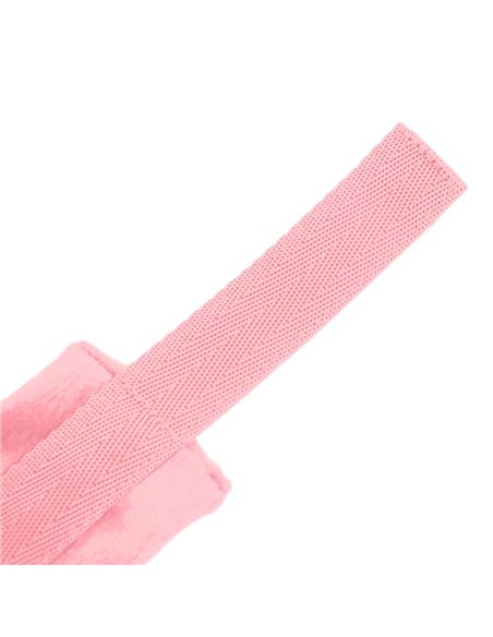 Esposas de Tela con Velcro para Muñecas con Pelo Largo Rosa