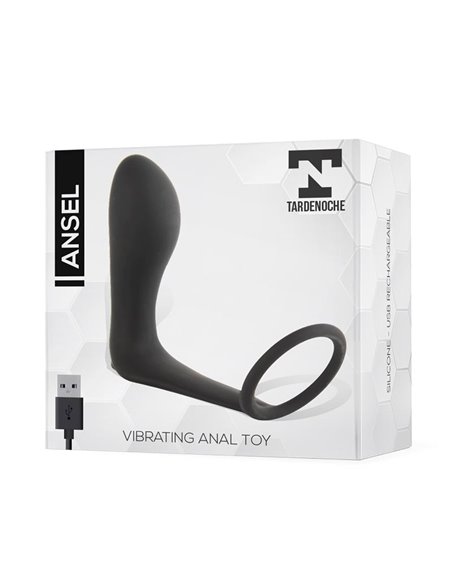 Ansel Plug Anal con Vibración y Anillo USB Silicona