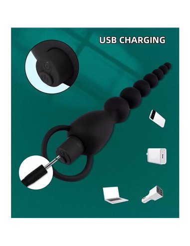 Marbe Cadena Anal con Vibración USB Silicona