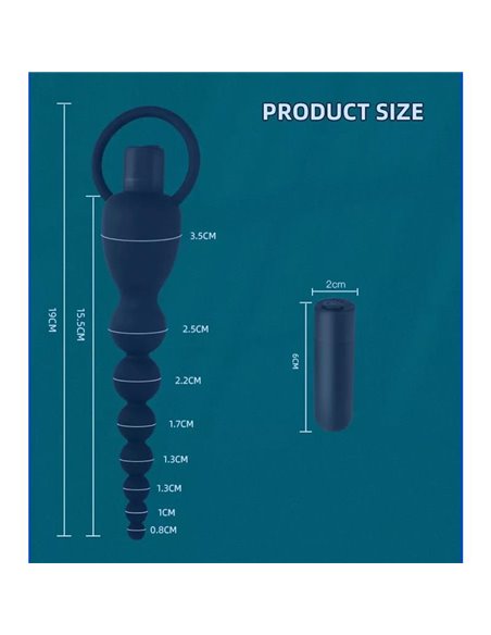 Marbe Cadena Anal con Vibración USB Silicona
