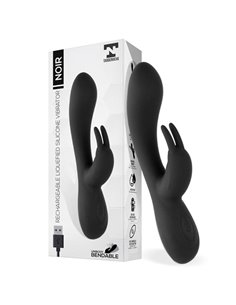 Noir Vibrador Silicona Líquida Inyectada 2 Motores USB
