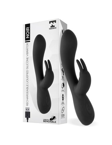 Noir Vibrador Silicona Líquida Inyectada 2 Motores USB