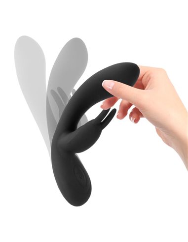 Noir Vibrador Silicona Líquida Inyectada 2 Motores USB