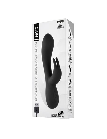 Noir Vibrador Silicona Líquida Inyectada 2 Motores USB