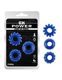 Kit 3 Anillos Pene Gear Up Azul