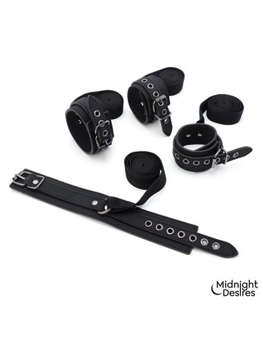 Set Bondage con Esposas, Antifaz y Pluma Estimuladora