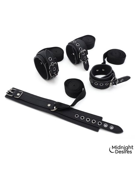 Set Bondage con Esposas, Antifaz y Pluma Estimuladora