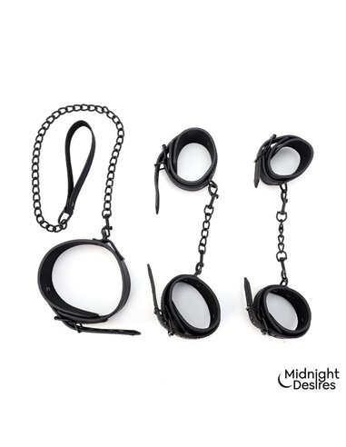 Set de Restricciones con Esposas y Collar con Correa