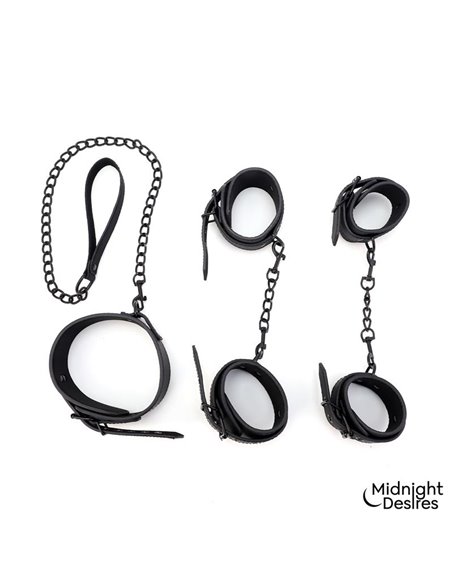 Set de Restricciones con Esposas y Collar con Correa