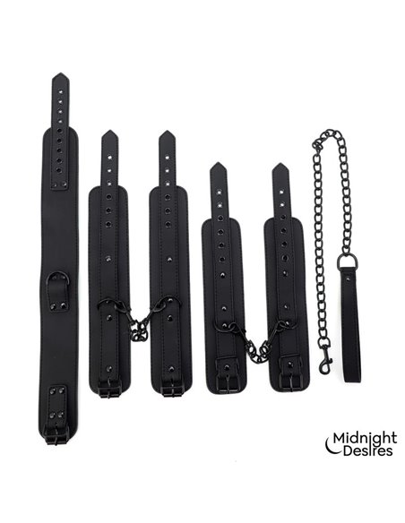 Set de Restricciones con Esposas y Collar con Correa