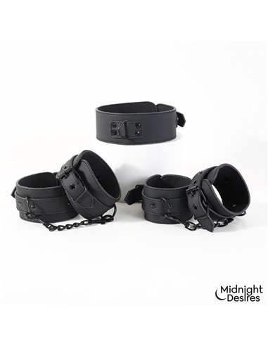 Set de Restricciones con Esposas y Collar con Correa