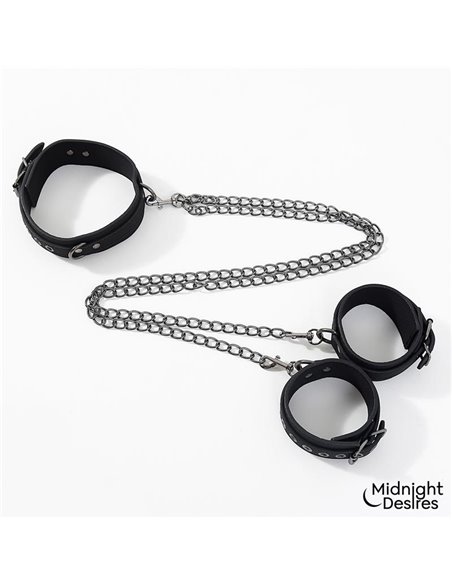 Collar con Esposas para Tobillos con Cadena